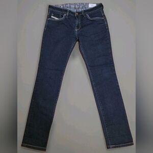 Diesel Floy Women's Slim Fit Jeans Size 29X32 Dark Blue Tapered Mid-Rise Denim